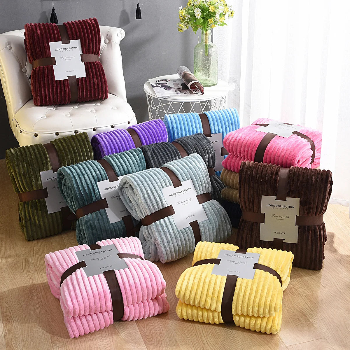 Cozy Soft Throw Plaid-Blanket