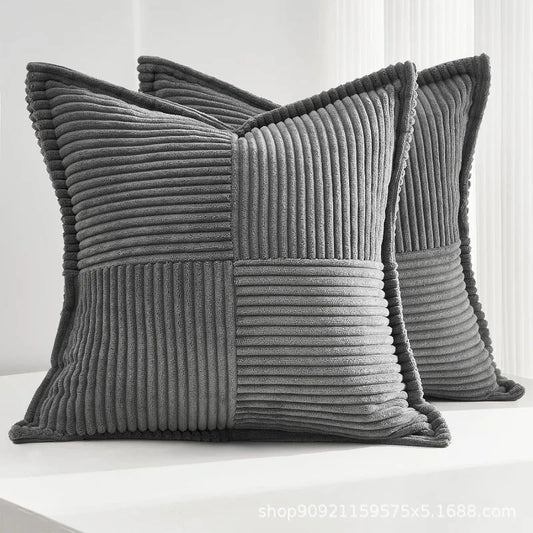 Cozy Striped Corduroy Pillow